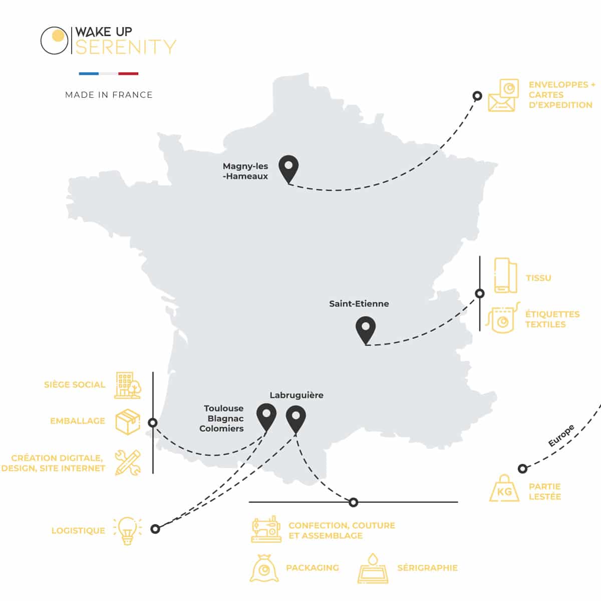 carte de france de fabrication de la couverture lestée, made in france