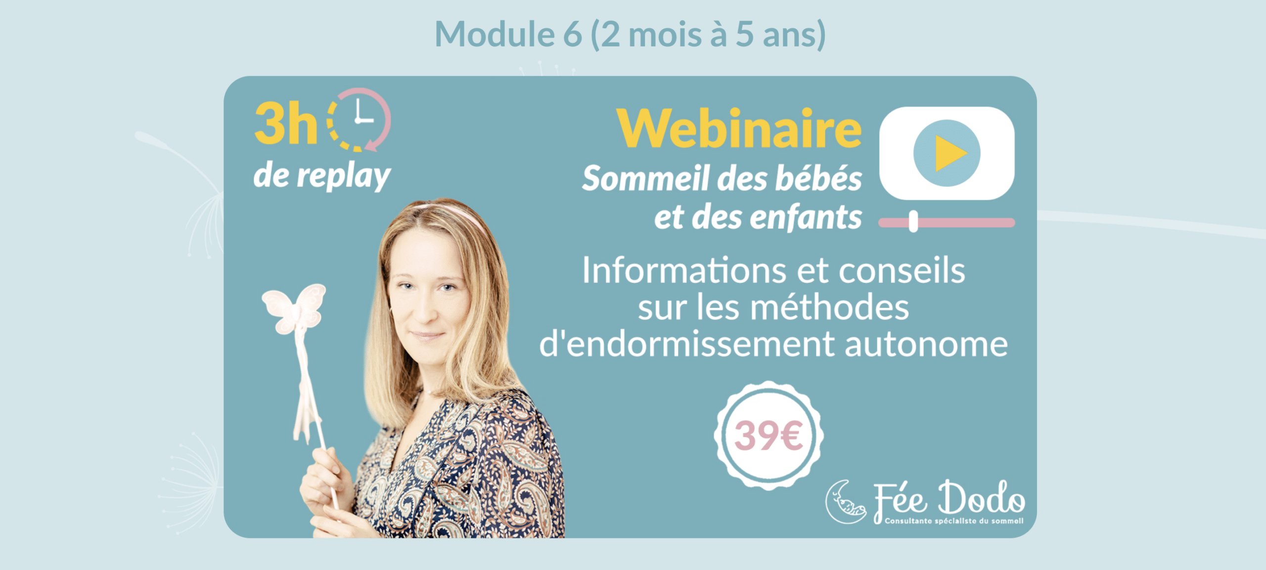 webinaire fée dodo, endormissement autonome