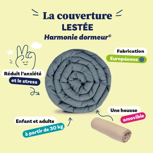 Couverture Lestée Good Nite 6 Kg – 150x200 Cm – Gris – Anti-stress, Apaisante Et Relaxante Pour Adultes – Améliore Le Sommeil
