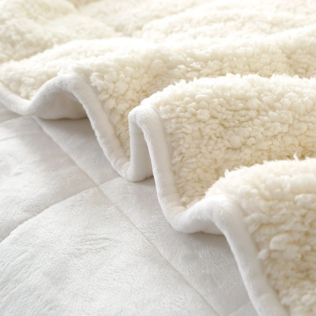 couverture lestée sherpa blanche 140 x 200 cm