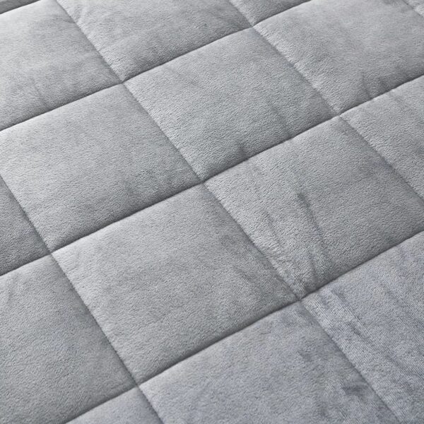 couverture lestée sherpa grise, compartiment de 10 cm x 10 cm