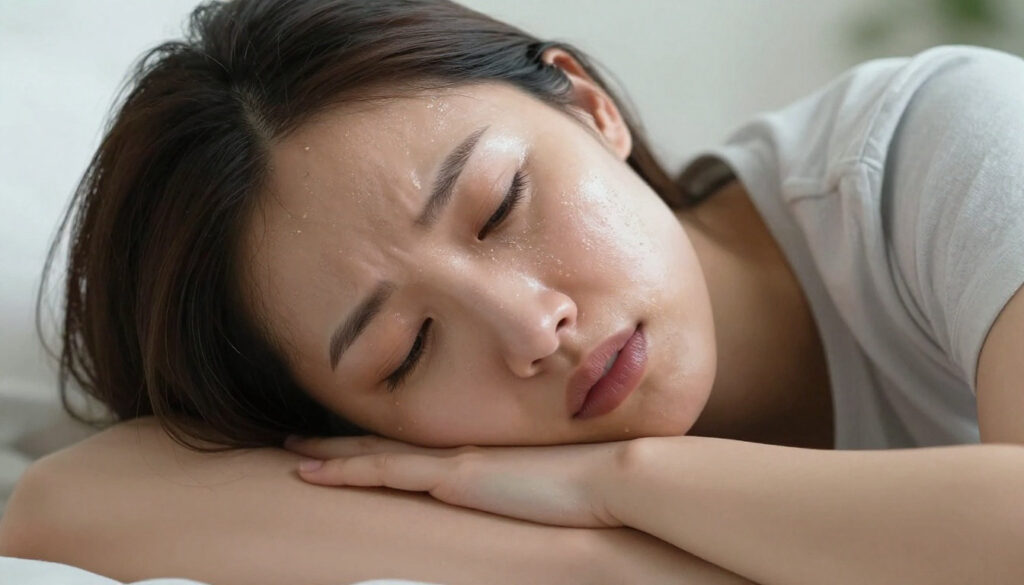 femme en sueur, bouffée de chaleur