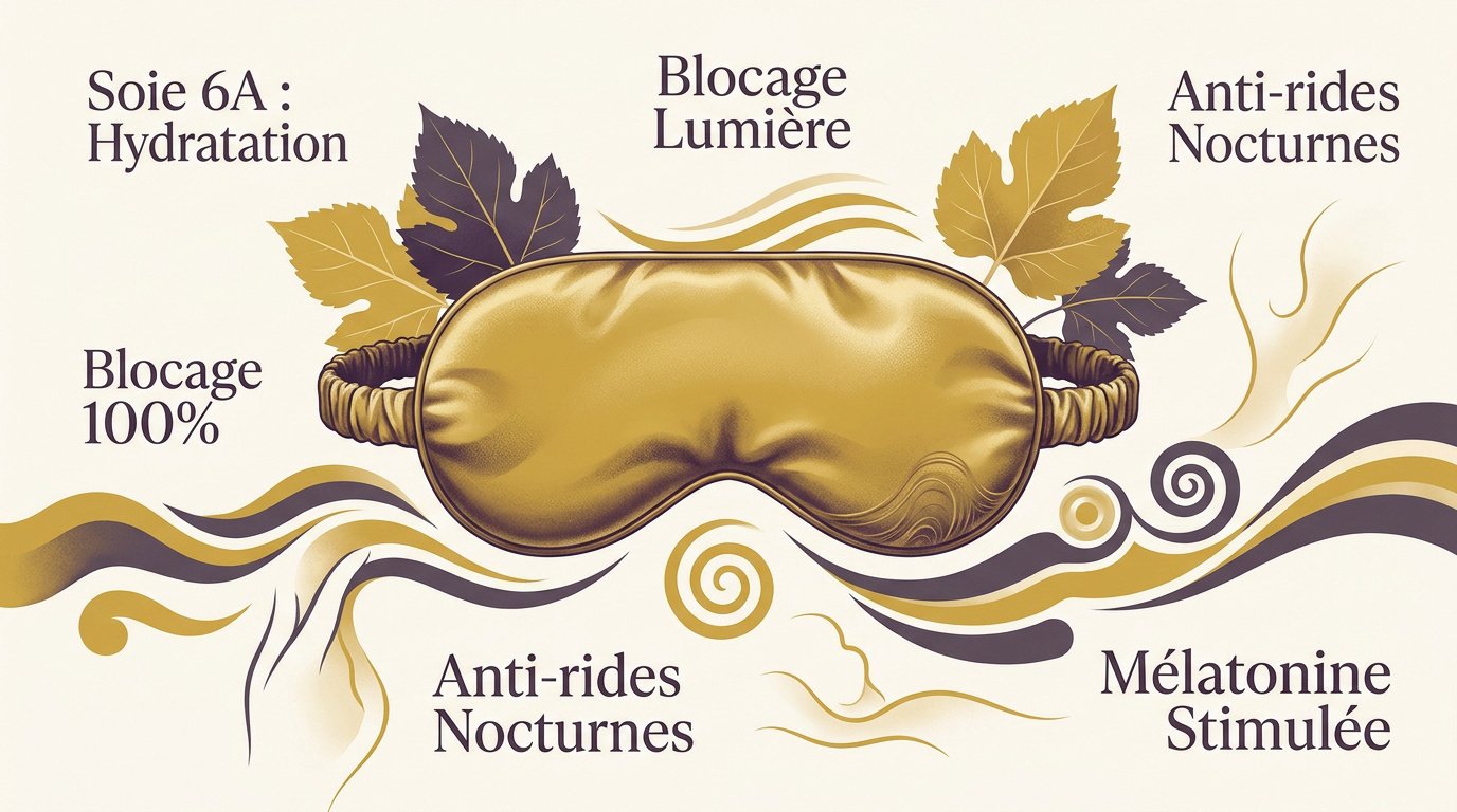 Masque de sommeil en soie de mûrier pour un confort nocturne optimal