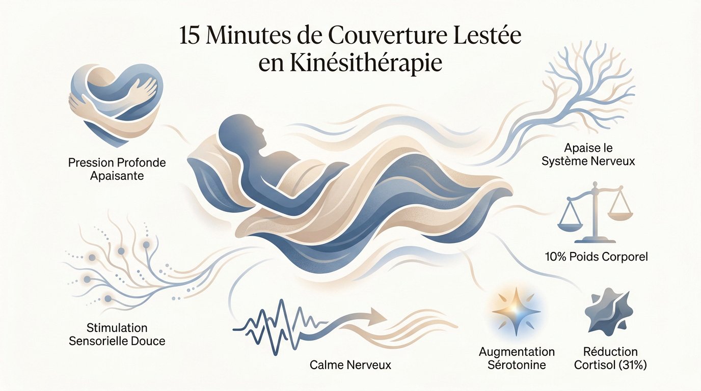 Infographie détaillant les bénéfices physiologiques de la pression profonde en kinésithérapie