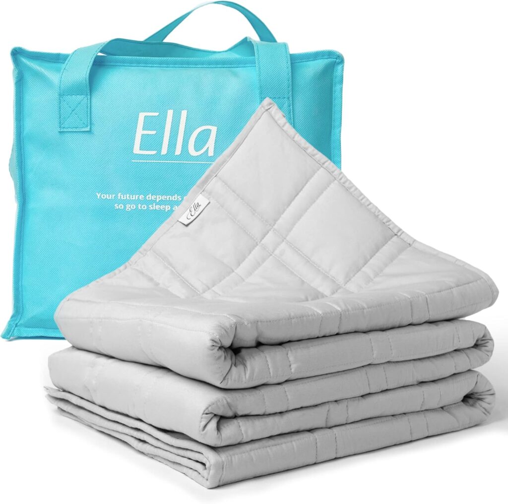 Ella Couverture Lestée Adulte 150x200cm 9kg - Couverture Pondérée Relaxante & Calmante - 7 Couches, Perles de Verre Hypoallergéniques, Couche Externe Coton Doux & Rafraîchissant - Weighted Blanket