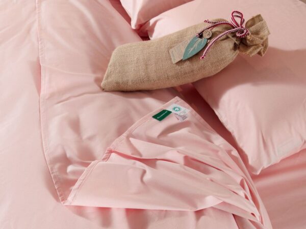 drap plat matelas vert couleur rose