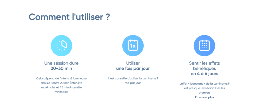 comment utiliser luminette 3