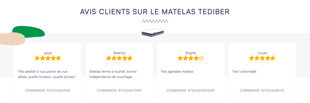 avis clients du matelas incroyable tediber®