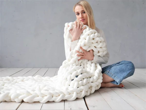 Couverture Lestée Tricotée en Coton