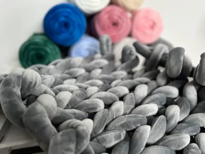 couverture lestee velours tricotee