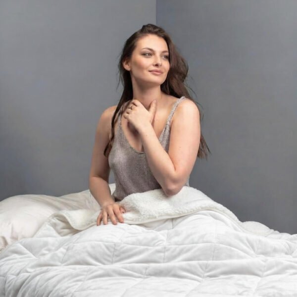 couverture_lestee_sherpa_blanc_01 Couverture lestée Polaire Anti-Insomnie