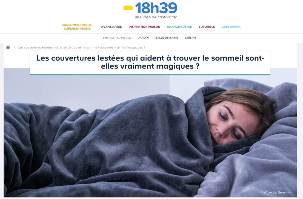 site 18h39.fr sur la couverture lestée dormeur