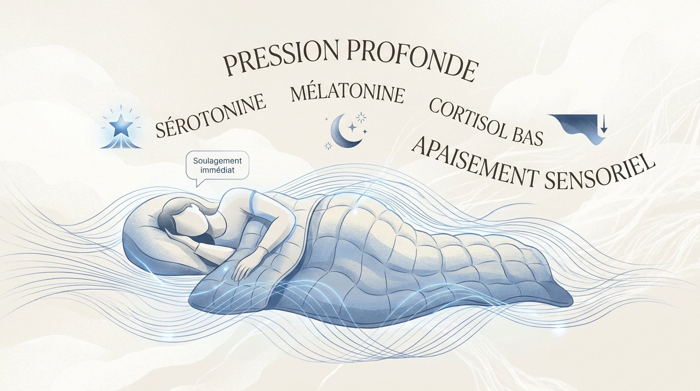 Illustration de la pression profonde apaisante pour le bien-être