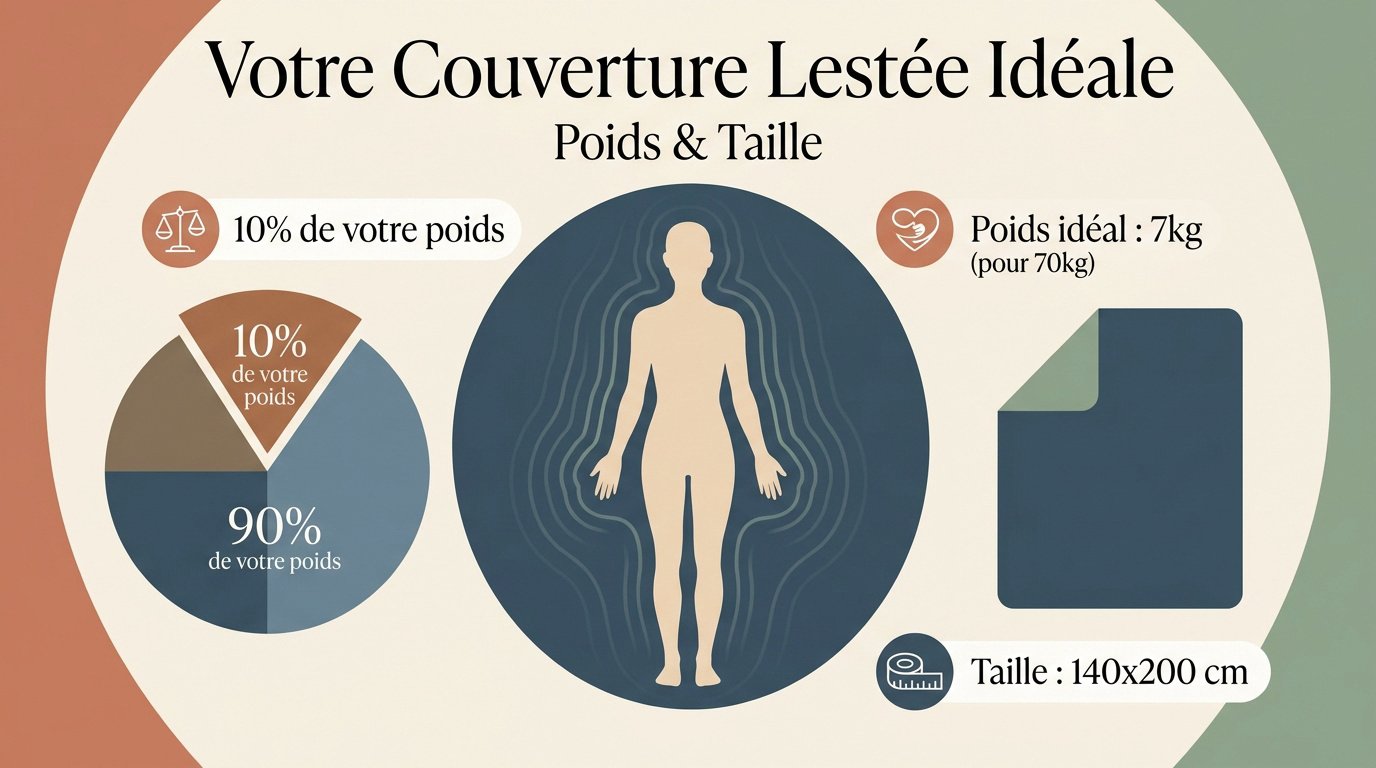 Tableau comparatif des tailles et poids pour choisir sa couverture lestée
