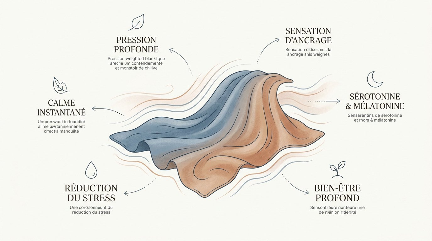 Séance de sophrologie avec une couverture lestée pour une relaxation profonde