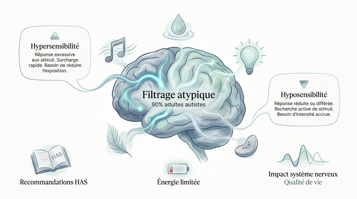 Adulte autiste utilisant des outils de stimulation sensorielle pour se relaxer