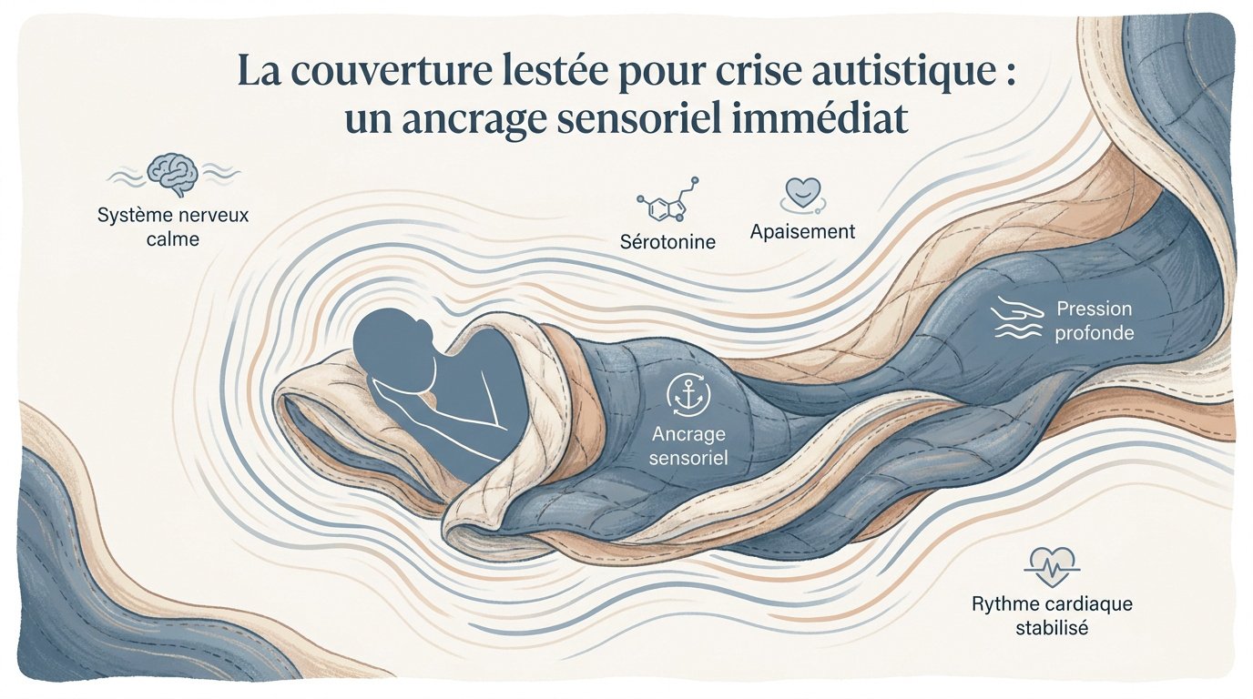 Enfant utilisant une couverture lestée pour s'apaiser lors d'une surcharge sensorielle