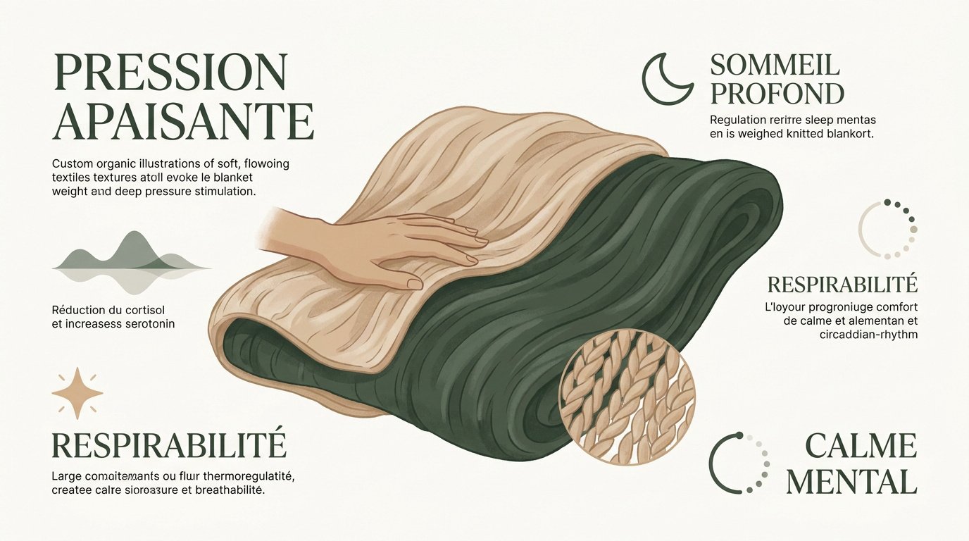 Couverture lestée tricotée en coton offrant une pression apaisante pour le sommeil