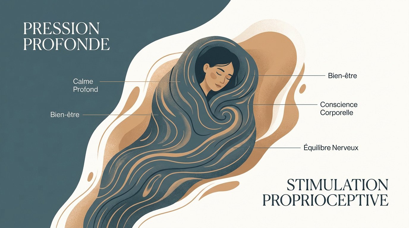 Schéma des bienfaits de la pression profonde sur le bien-être