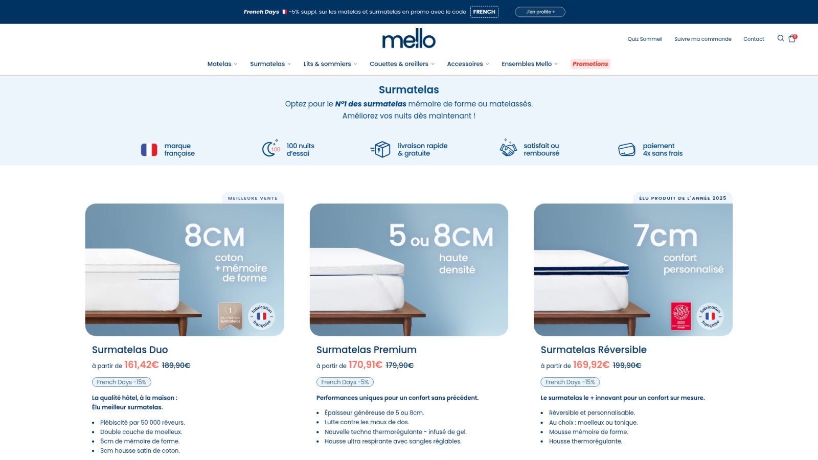 Le surmatelas Premium Mello : la technologie gel au service du confort